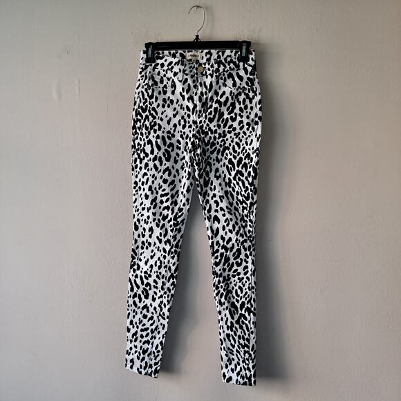 L'Agence Marguerite Genoa Print Stretch Jeans Pant in White & Black - Size 25 - Picture 3 of 11
